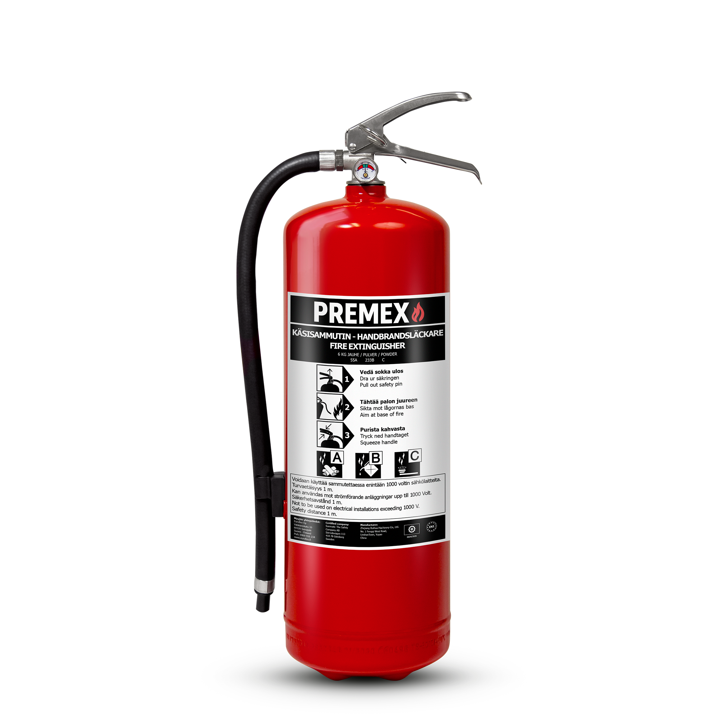 Jauhesammutin PREMEX 6 kg 55A 233BC